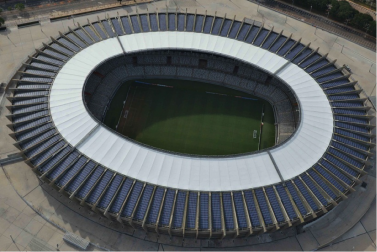 Photo Credit: Renato Cobucci/Imprensa/MG Mineirao Stadium with solar panels on the roof 